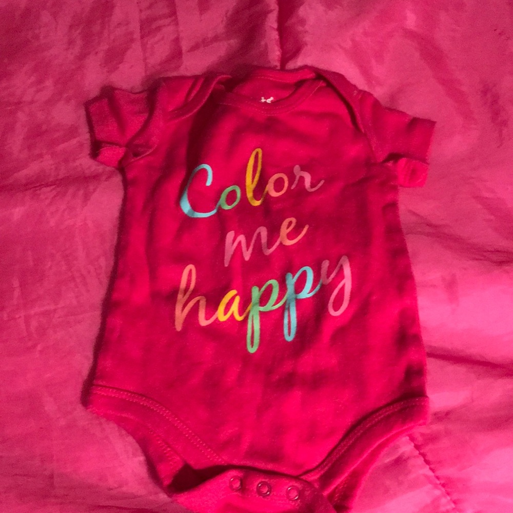 Color me happy pink baby onesie